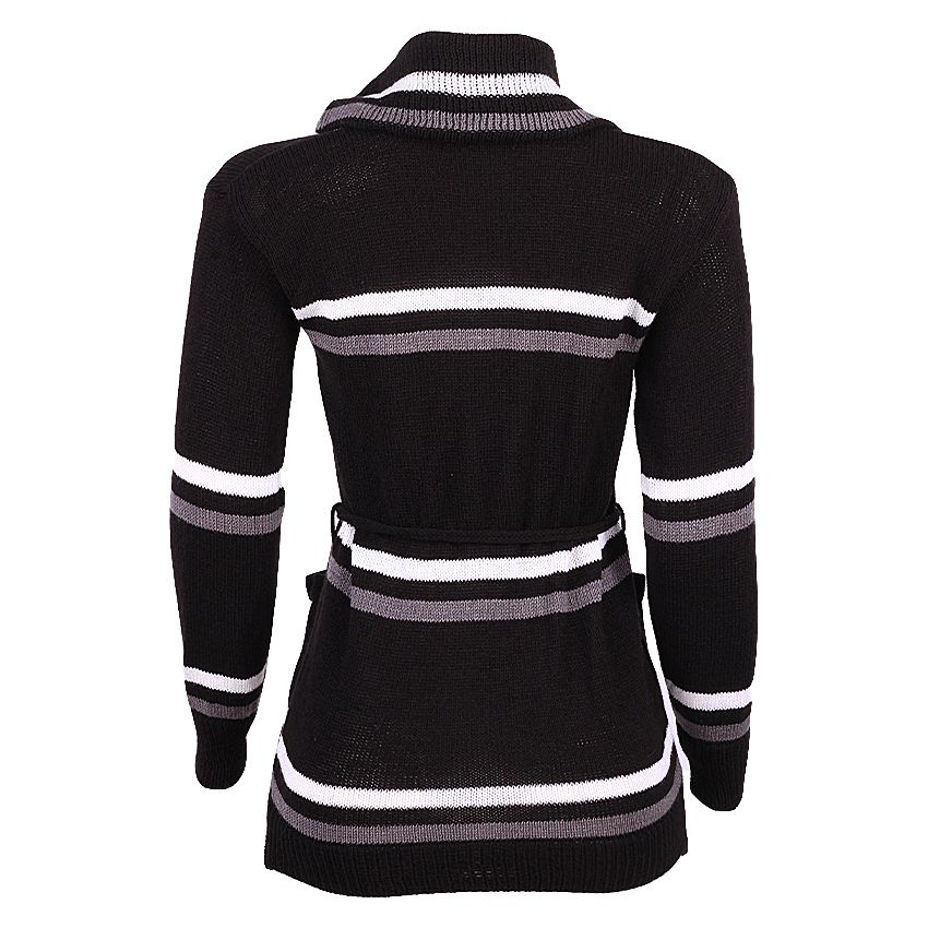Fashionable Ladies Cardigan Black White And Arch