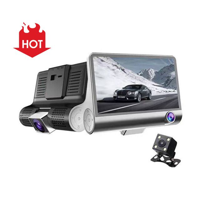 Hottest Three Cameras Dashboard Camera Car Black Box 4.0