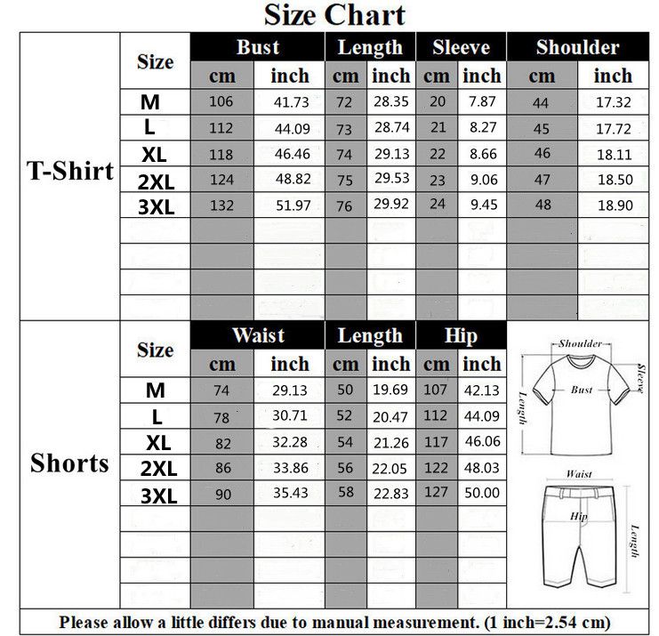 Men's 2 In 1 Short Sleeve T-Shirt & Shorts Set-Blue