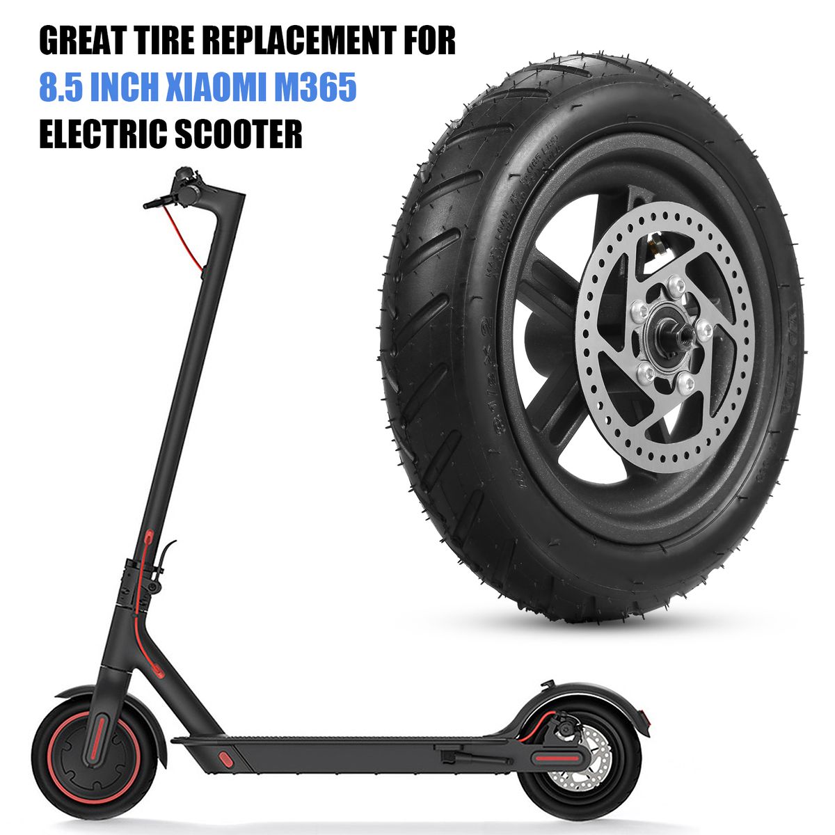 Electric Scooter Rear Tire With Wheel Hub Disc Brake Set 8.5