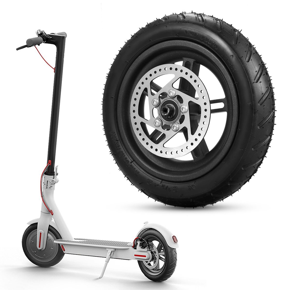 Electric Scooter Rear Tire With Wheel Hub Disc Brake Set 8.5