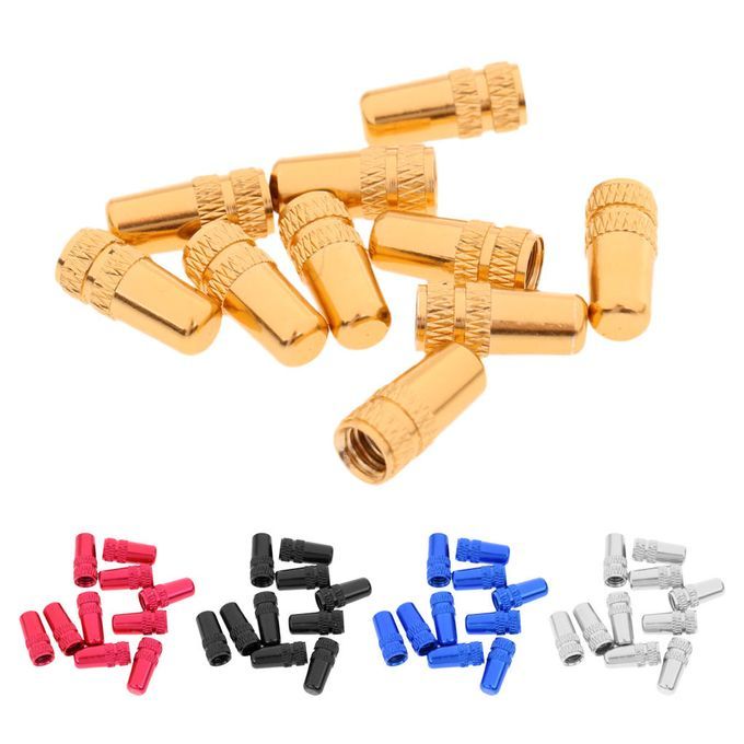 10Pcs MTB Bike Bicycle Aluminum Alloy Presta Valve   Dust Cover Black