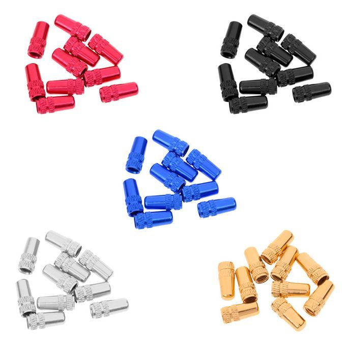 10Pcs MTB Bike Bicycle Aluminum Alloy Presta Valve   Dust Cover Black