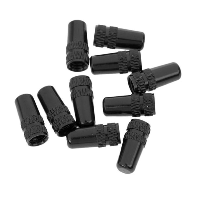 10Pcs MTB Bike Bicycle Aluminum Alloy Presta Valve   Dust Cover Black