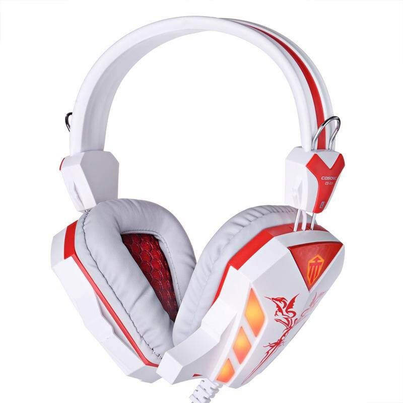High Quality Gaming Headphone Earphones & Headphones Headset With Microphone Light Studio Noise Canceling Dj Gamer 618 White And Red