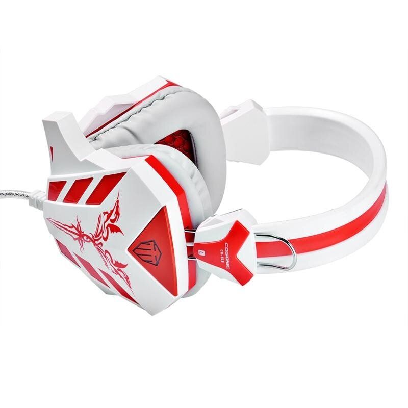 High Quality Gaming Headphone Earphones & Headphones Headset With Microphone Light Studio Noise Canceling Dj Gamer 618 White And Red