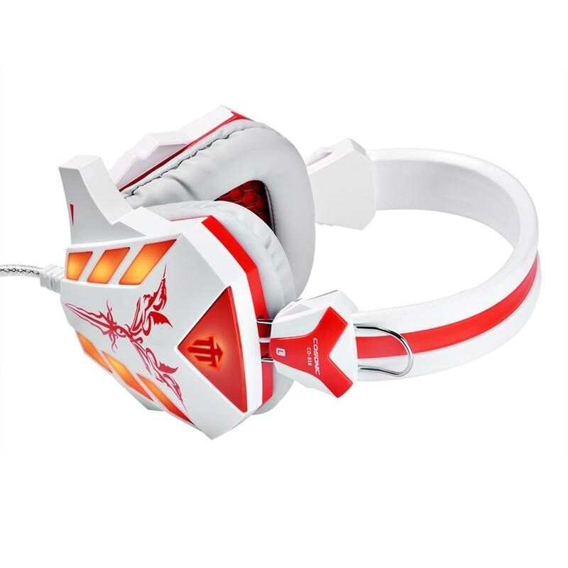 High Quality Gaming Headphone Earphones & Headphones Headset With Microphone Light Studio Noise Canceling Dj Gamer 618 White And Red