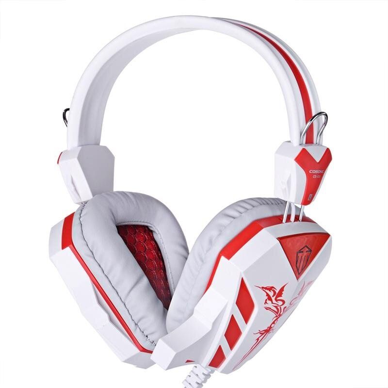 High Quality Gaming Headphone Earphones & Headphones Headset With Microphone Light Studio Noise Canceling Dj Gamer 618 White And Red