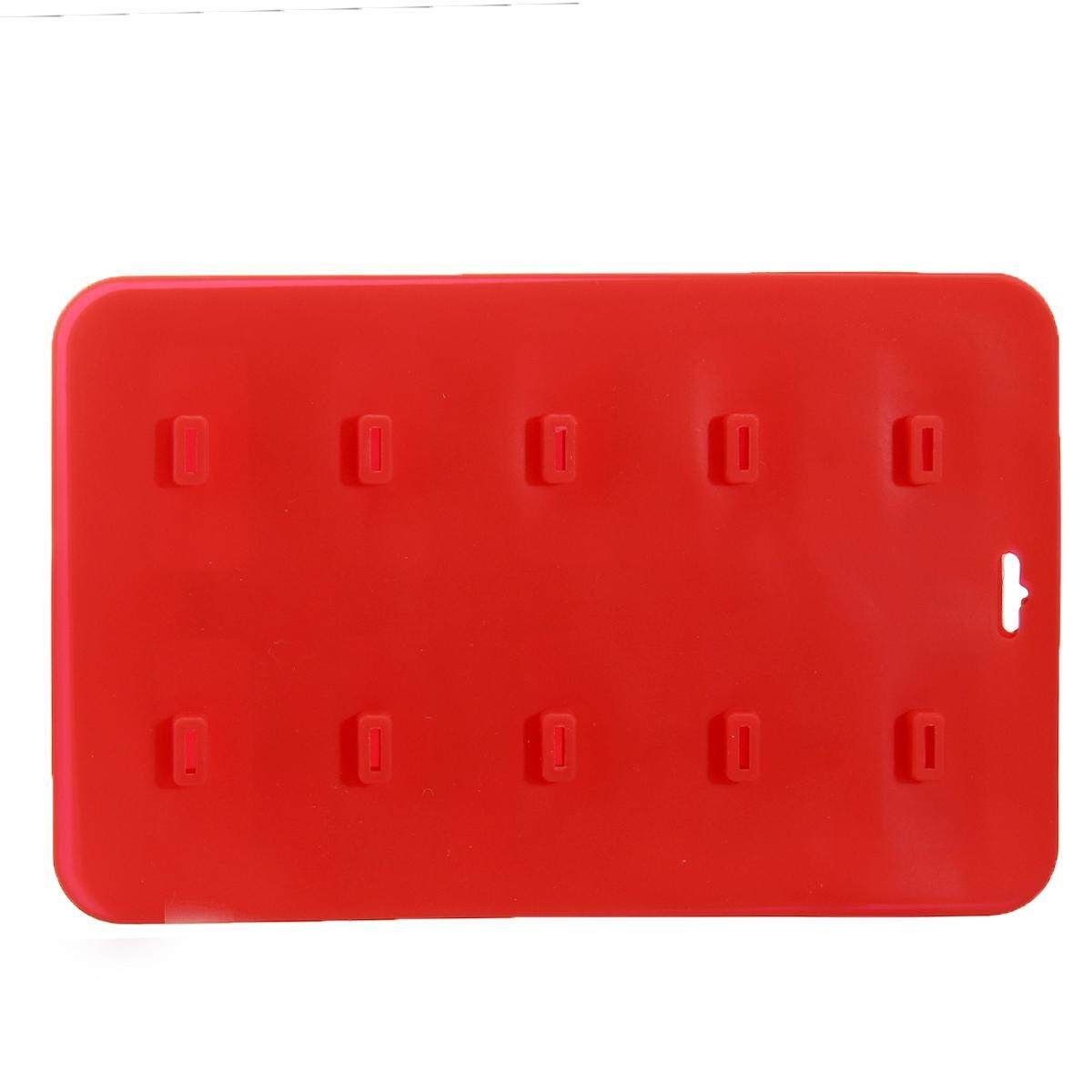 10 Cells Frozen Ice Lolly Juice Maker Mold Mould Popsicle Yogurt Ice Red