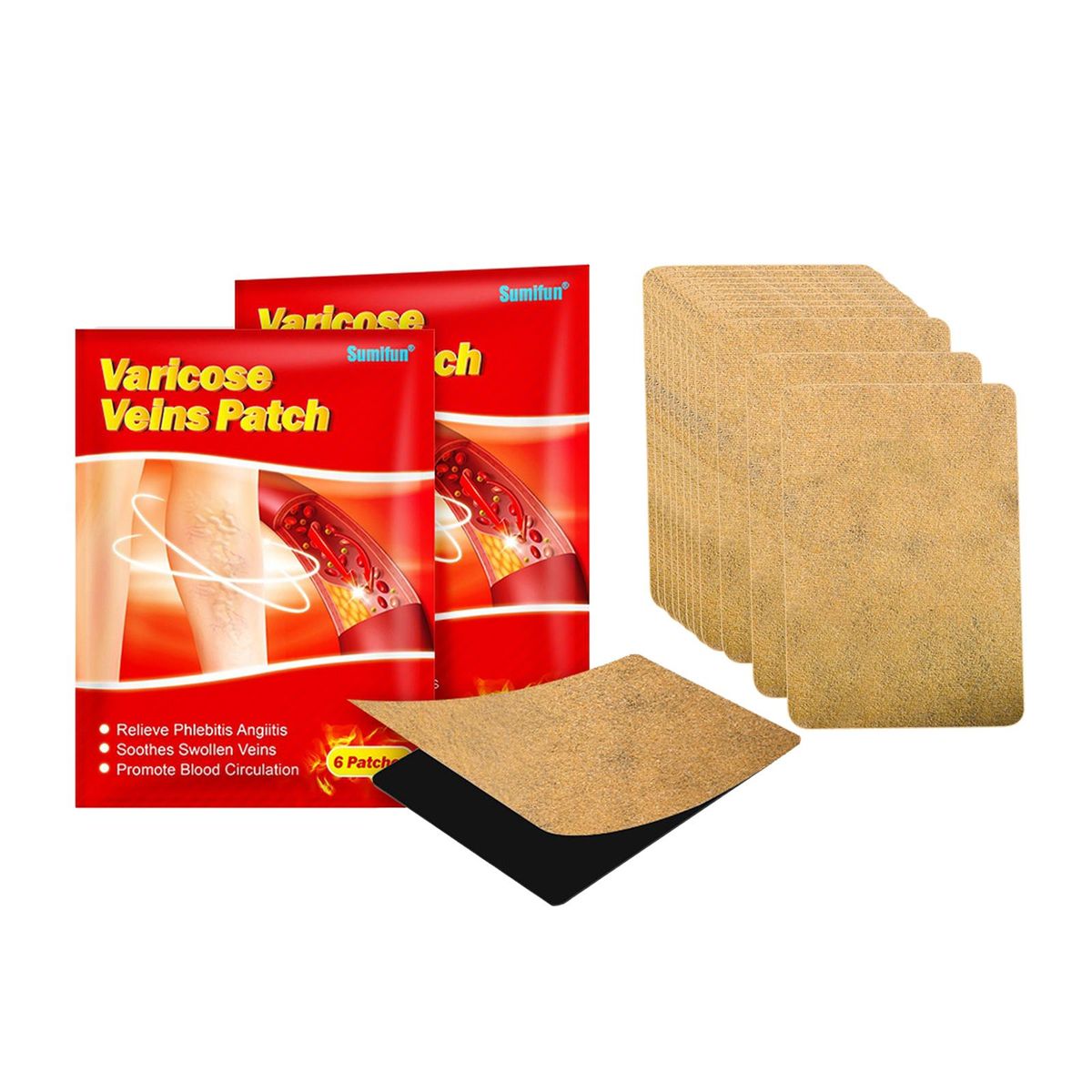 Chinese Varicose Veins Plaster Phlebitis Varicosity Back Leg Patch 7 X