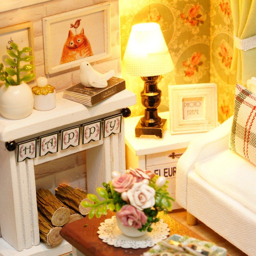DIY Miniature Dollhouse Kit Realistic Mini 3D Wooden House