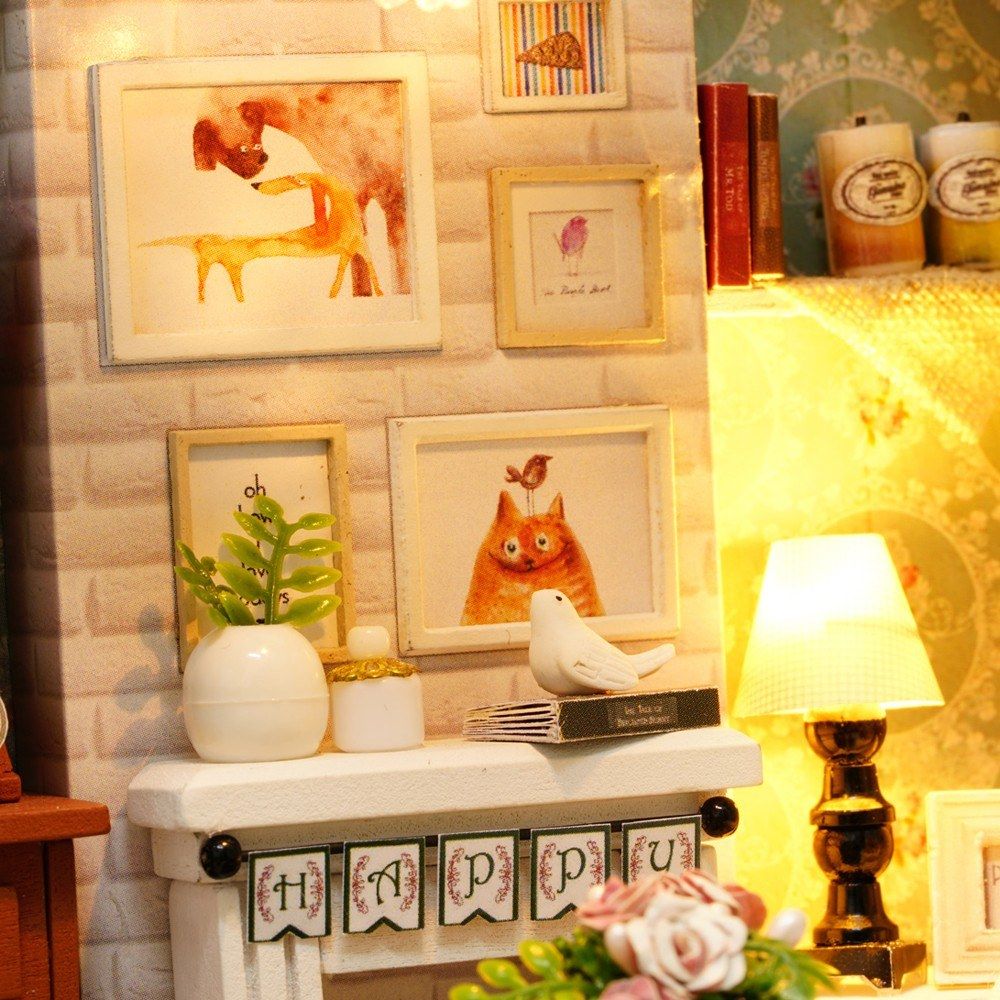 DIY Miniature Dollhouse Kit Realistic Mini 3D Wooden House