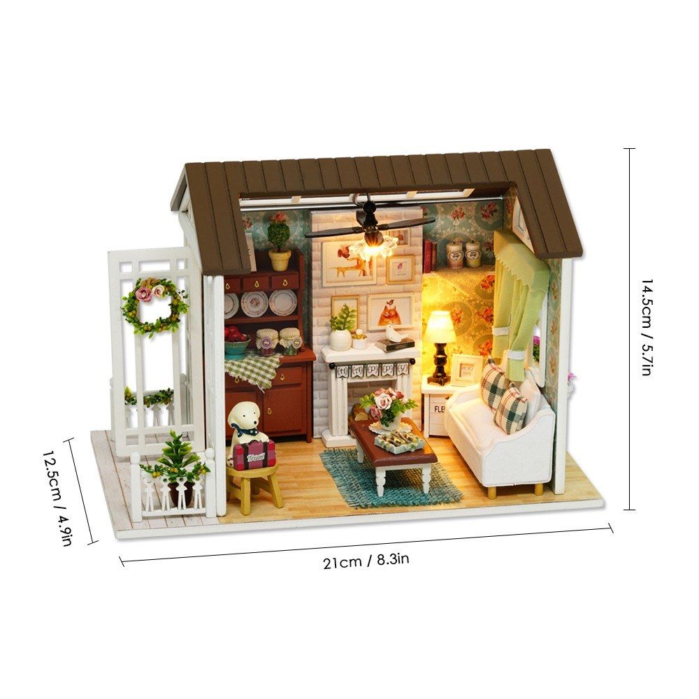DIY Miniature Dollhouse Kit Realistic Mini 3D Wooden House