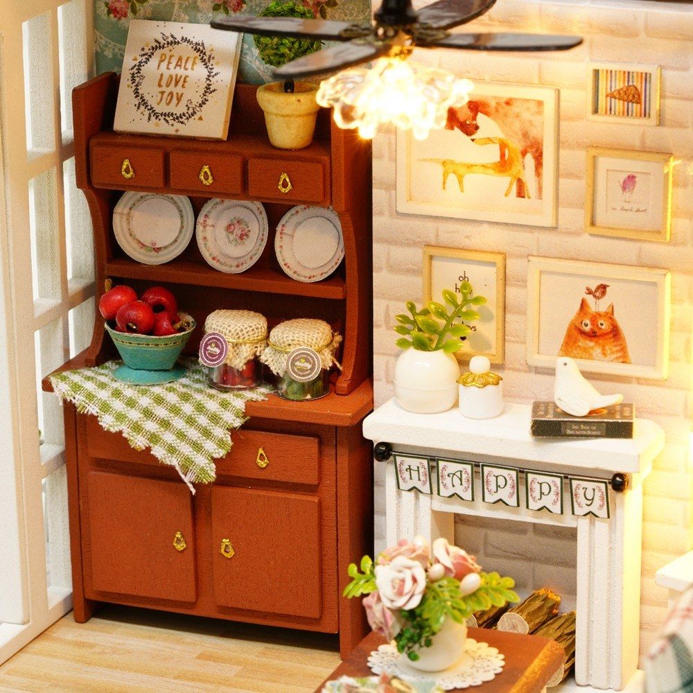 DIY Miniature Dollhouse Kit Realistic Mini 3D Wooden House
