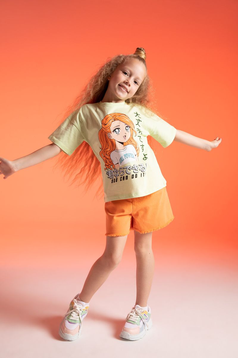 Girl Mom Fit Woven Short - Orange