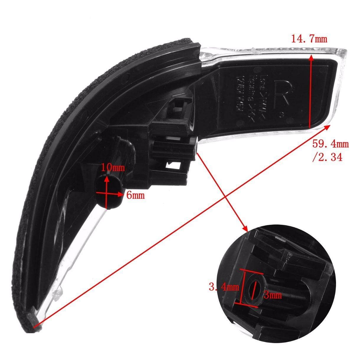 Driver Right Side Wing Mirror Blinker Indicator Light For Toyota Camry Yaris