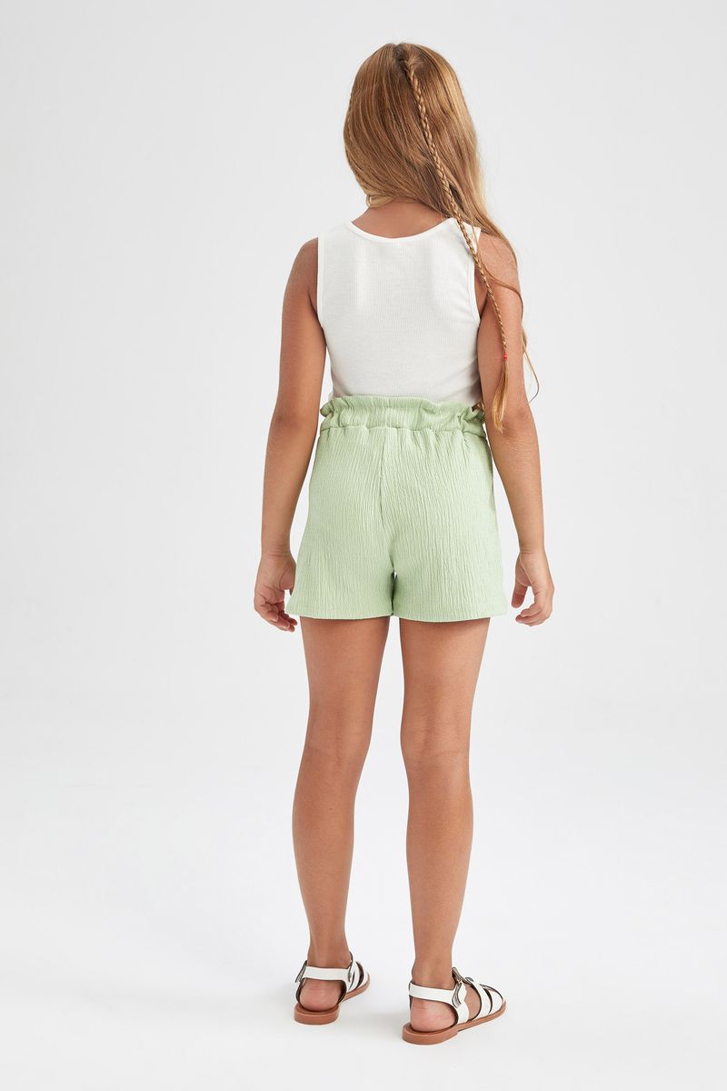 Girl - Short Knitted Bottom Short - Green