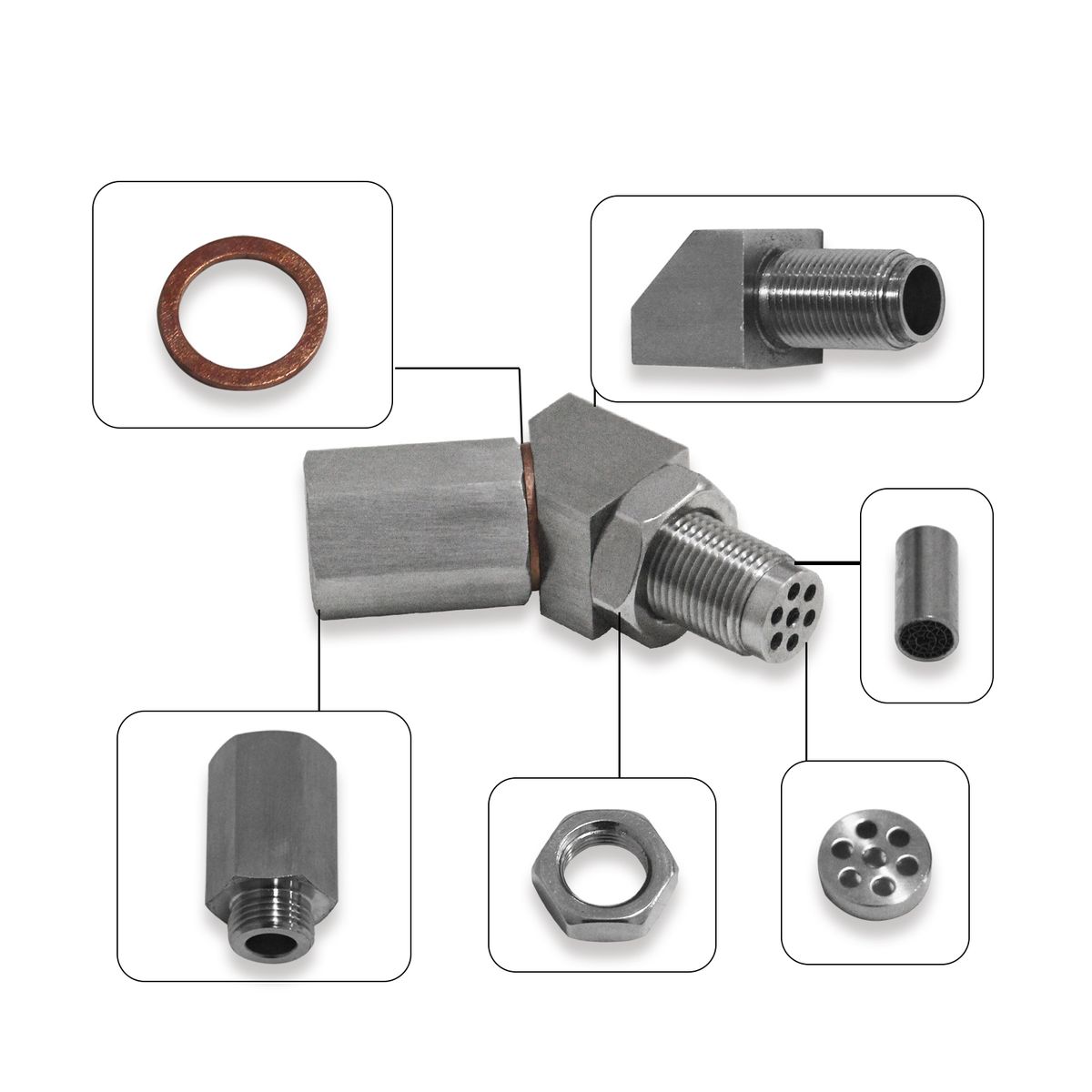 45 Degree O2 Oxygen Sensor Extender Spacer Engine Light
