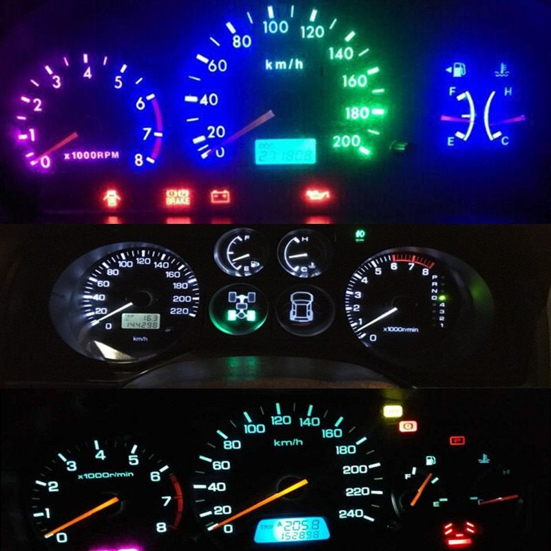 10 Pcs T3 T4 T4.7 T5 Led Car Dashboard Light Instrument Automobile Door Wedge Gauge Reading Lamp