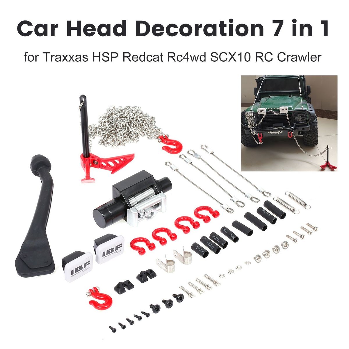 Car Head Decoration 7 In 1 Exhaust Pipe Shell Steel Chain