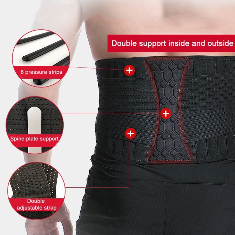 Fitness Steel Plate Back Support Belt, Specification: L