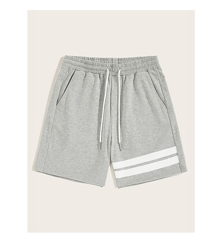 Plain Grey Short With White Stripes