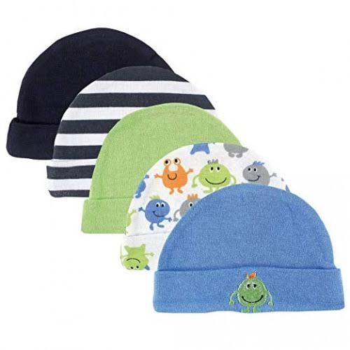 Baby Boy Caps - Set Of 5- Multicolor