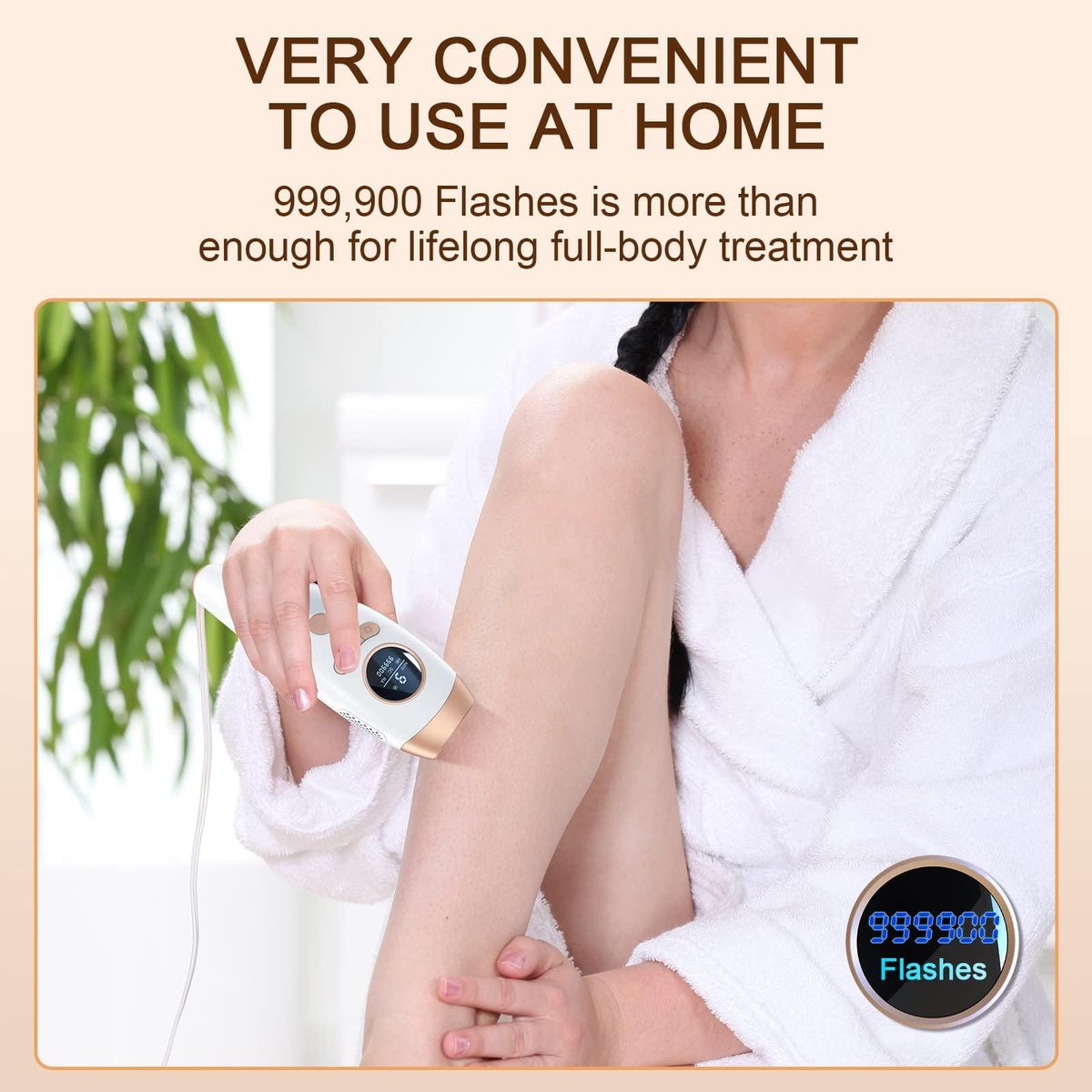 Laser Permanent Hair Removal for Women and Men, 999900 Flashes UPGRADED At-Home Hair Removal Device for Facial Legs Arms Whole Body Use