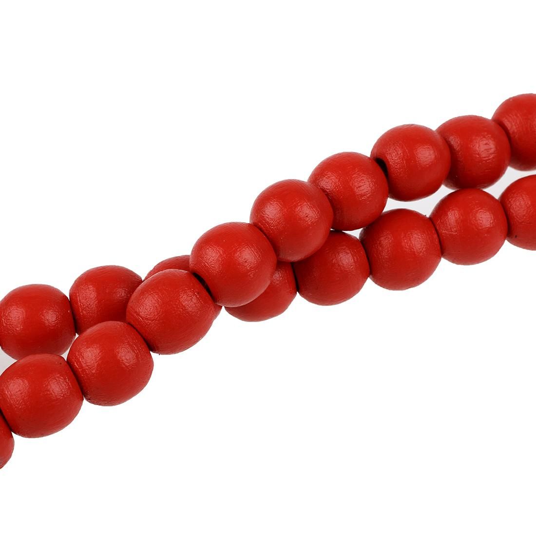 1pcs Hip-Hop African Pendant Wood Bead Rosary Necklaces Red