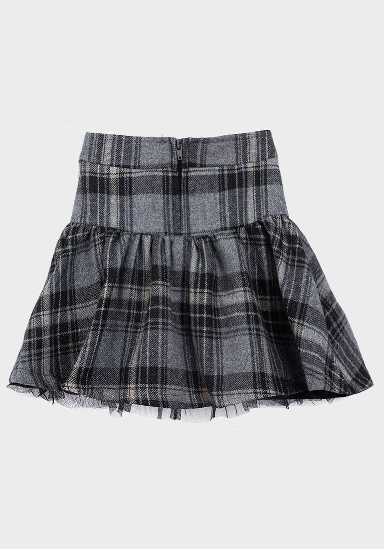 Girls Check Wool Blend Skirt