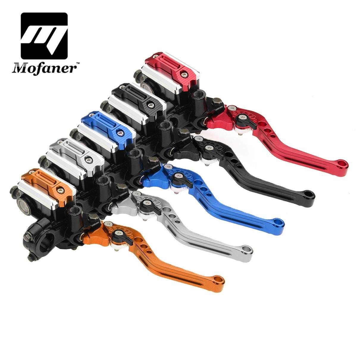 2 Pair Universal Motorcycle 7/8 Brake Master Cylinder Clutch Lever Red