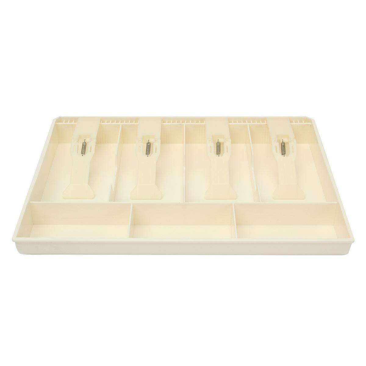 Cash Coin Register Replacement Money Drawer Storage Box With 4 Bill 3 Coin Trays White White (white)