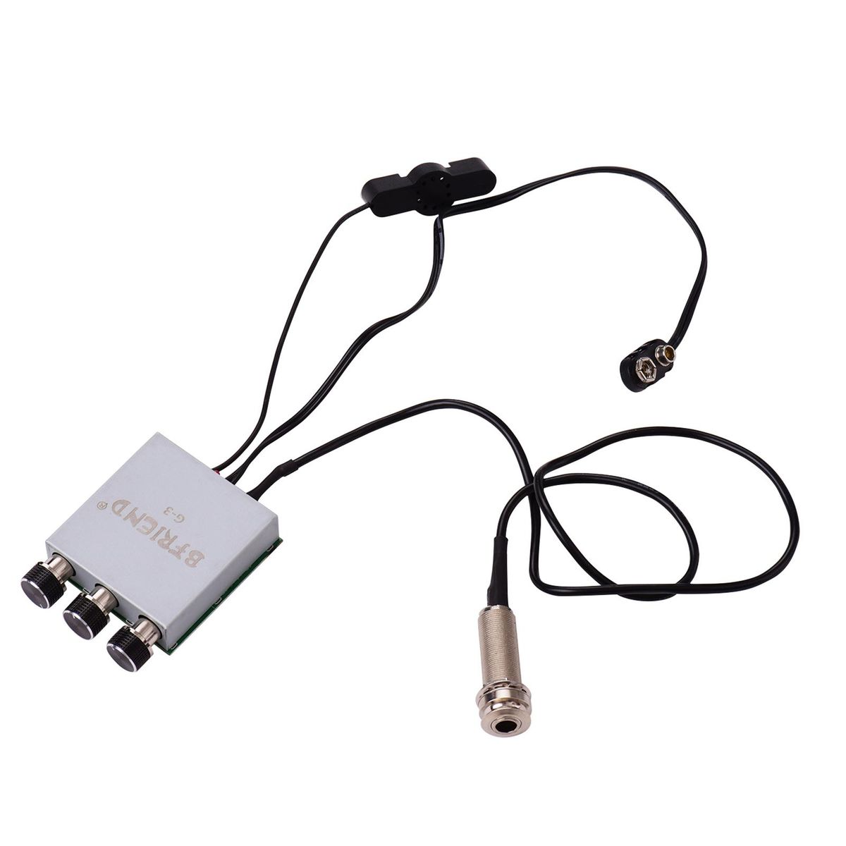 Acoustic Folk Classic Guitar Piezo Pickup Preamp Microphone Pickup Double Pick-up System with Microphone Volume Guitar Volume & Tone Control Knobs Endpin Jack