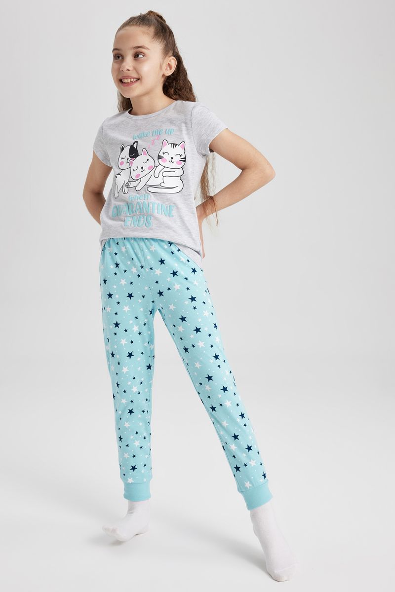 Girl Special Collection Regular Fit Long Sleeve Knitted Pyjamas - Grey