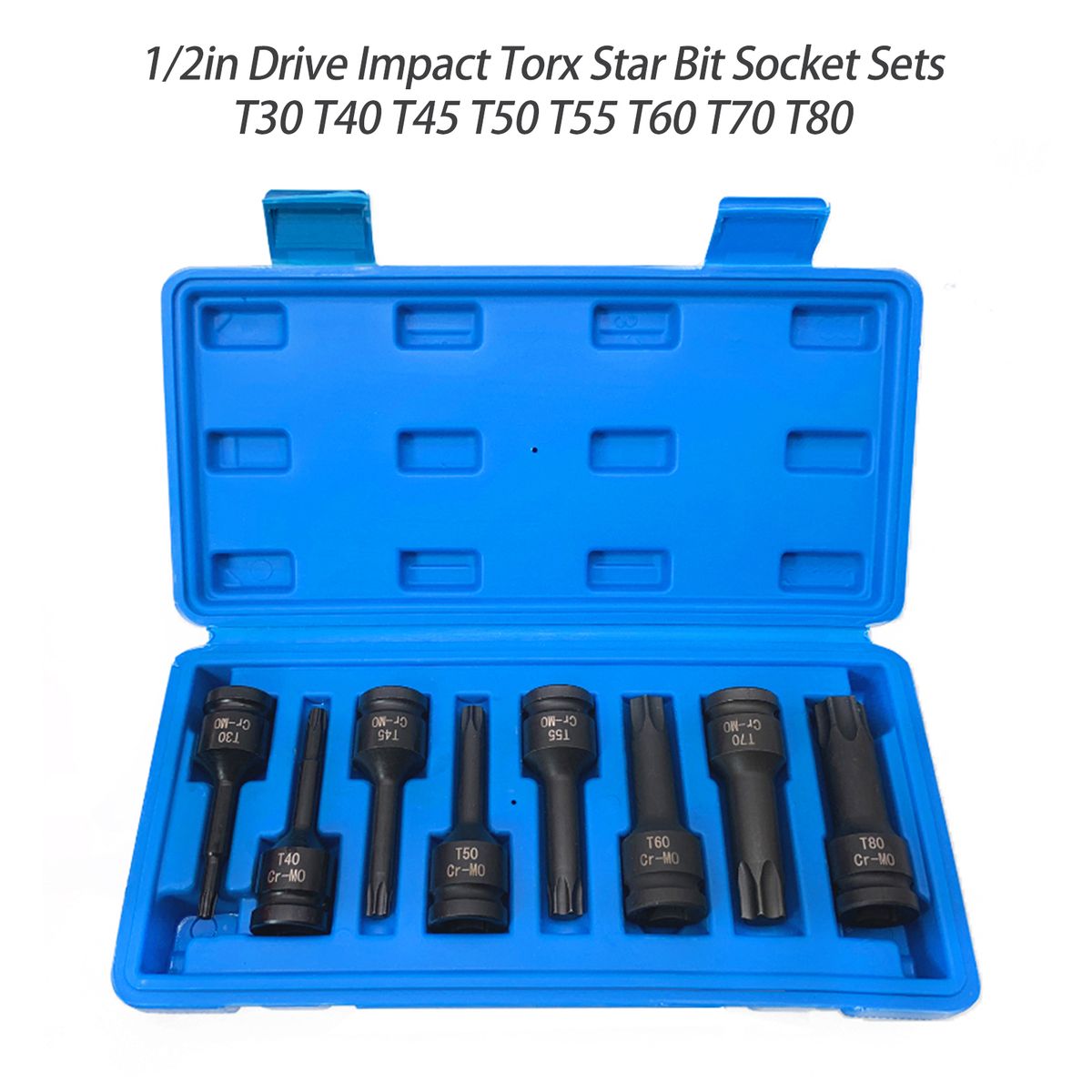 1/2in Drive Impact Torx Star Bit Socket Sets T30 T40 T45 T50