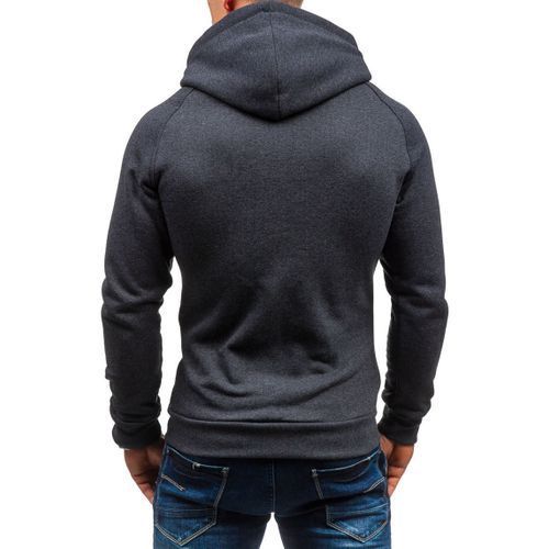 Men's Winter Thick Zipper Hoodie - Grey