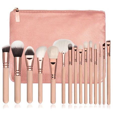 Cosmetics Makeup Brushes Complete Kit Powder Eyebrochas Eyeshadow Brush High Quality Makeup Brushes 15pcs Pink With Bag