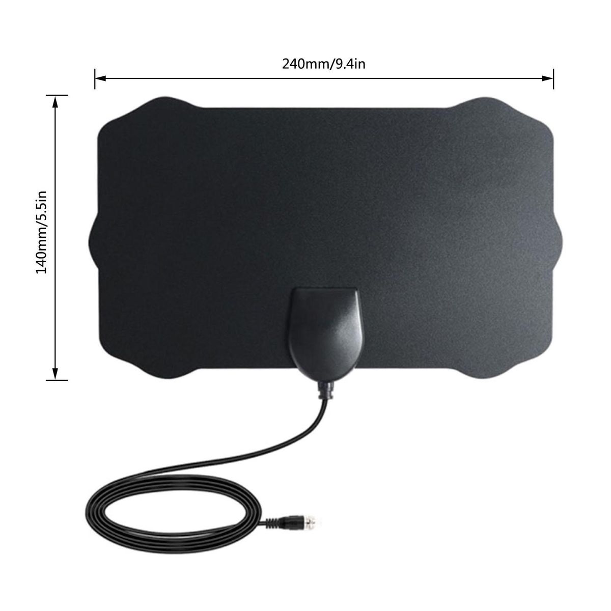 Digital TV Antenna Indoor HDTV Antenna Mini HDTV Signal Receiver with Coax Cable for Free Channels Black