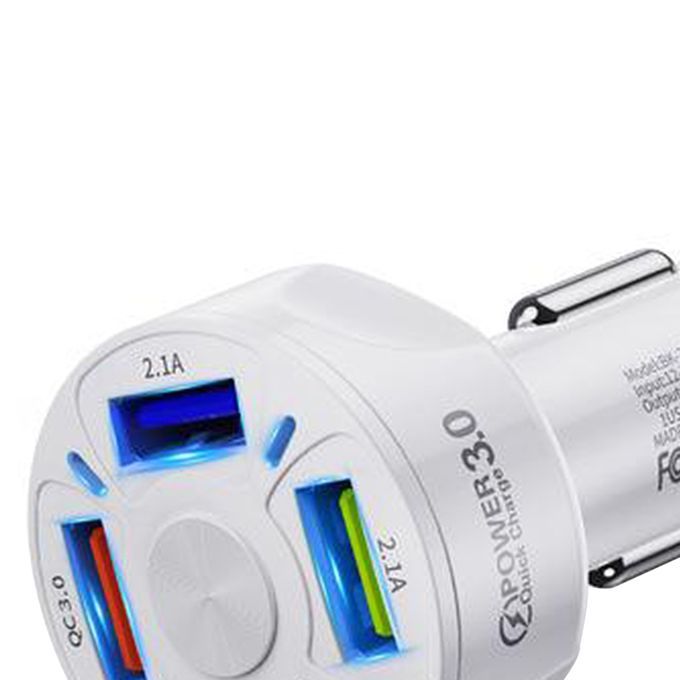 12V 4-Ports USB Car Charge QC 3.0 Quick Charge Adapter Socket For