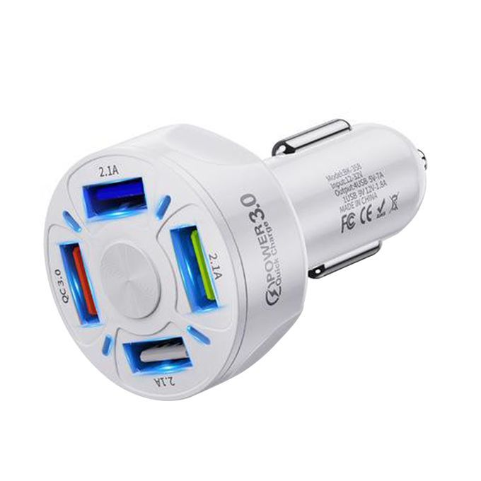 12V 4-Ports USB Car Charge QC 3.0 Quick Charge Adapter Socket For