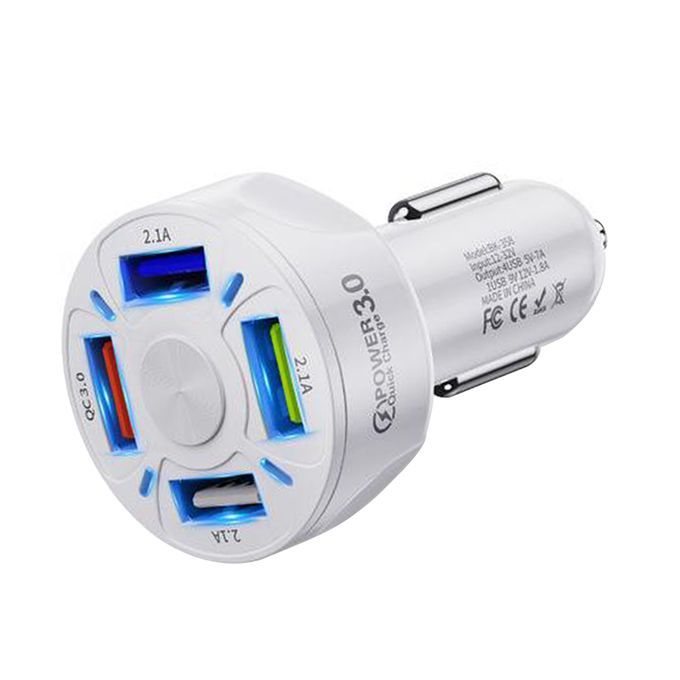 12V 4-Ports USB Car Charge QC 3.0 Quick Charge Adapter Socket For
