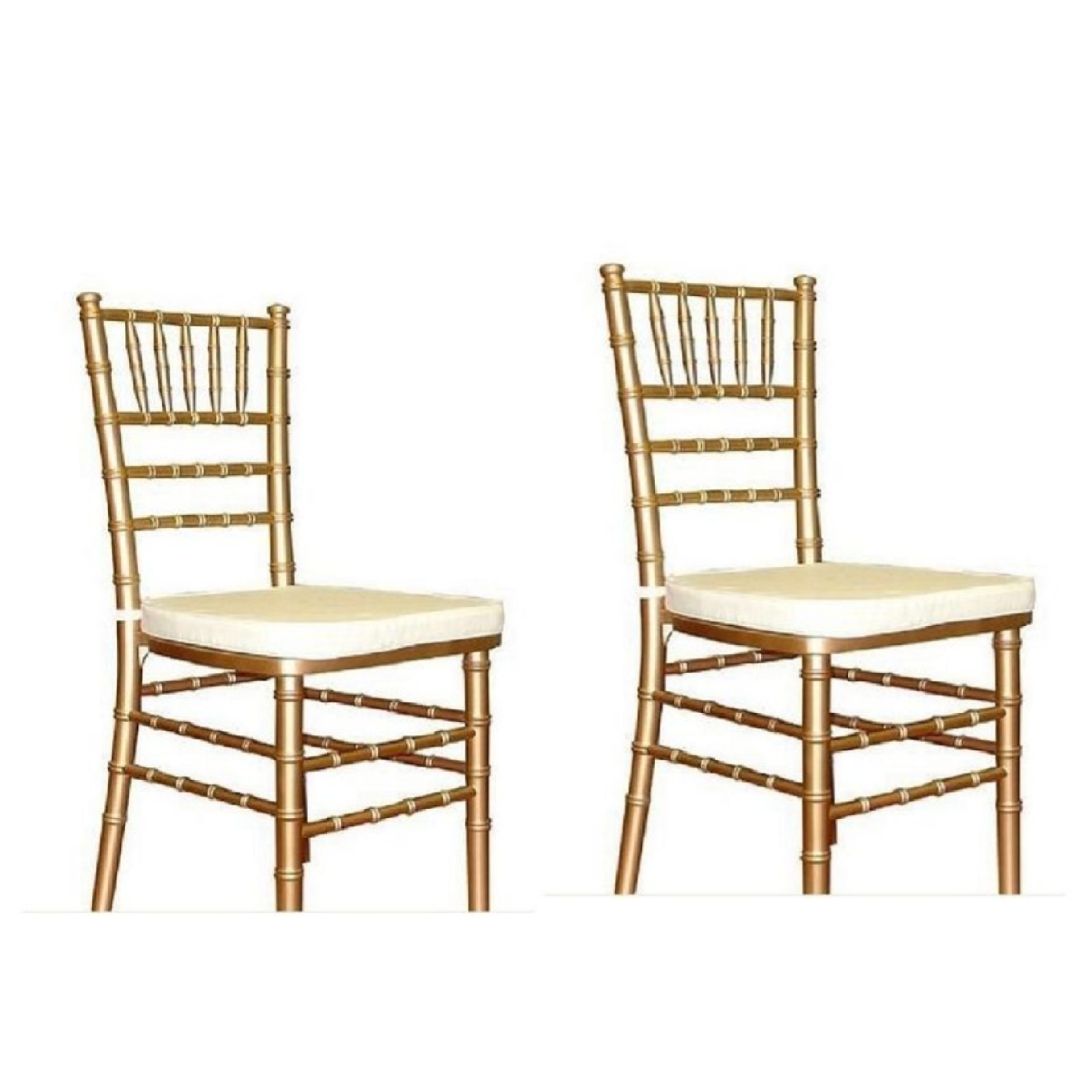 Modern Banquet Chair With Golden Frame And Leather Seat(2)