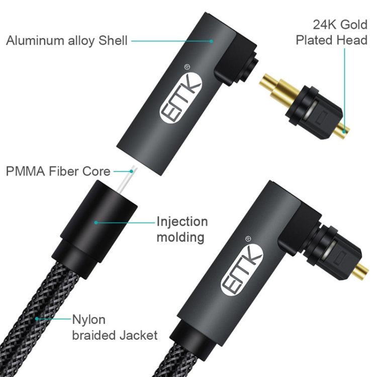 EMK Optical Audio Cable 3m(Black)