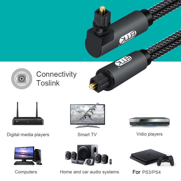 EMK Optical Audio Cable 3m(Black)