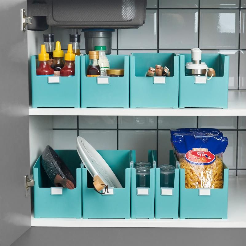 Desktop Plastic Storage Box Containers Kitchen Cupboard Drawer Cabinet Tableware Spice Seasoning Organizer Snack Cosmetic Case