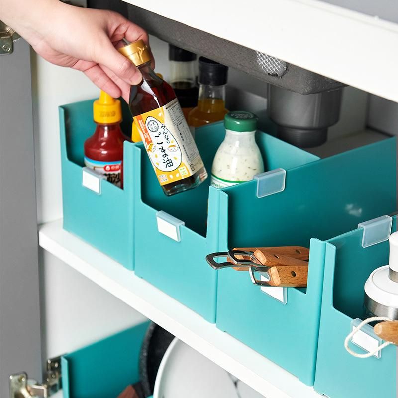 Desktop Plastic Storage Box Containers Kitchen Cupboard Drawer Cabinet Tableware Spice Seasoning Organizer Snack Cosmetic Case