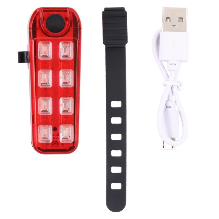 QZ-W007 Rechargeable Red And Blue Bicycle Tail Light