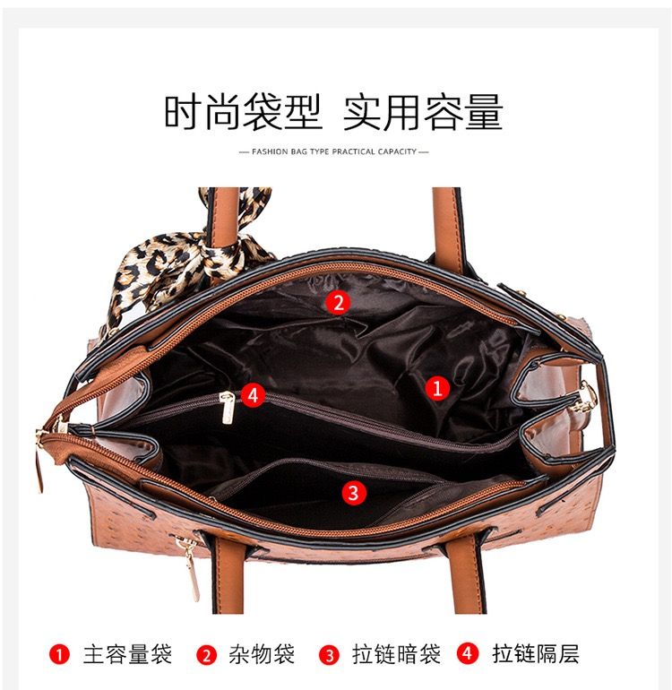 All Season's Leather Office Ladies Handbag-Coffee