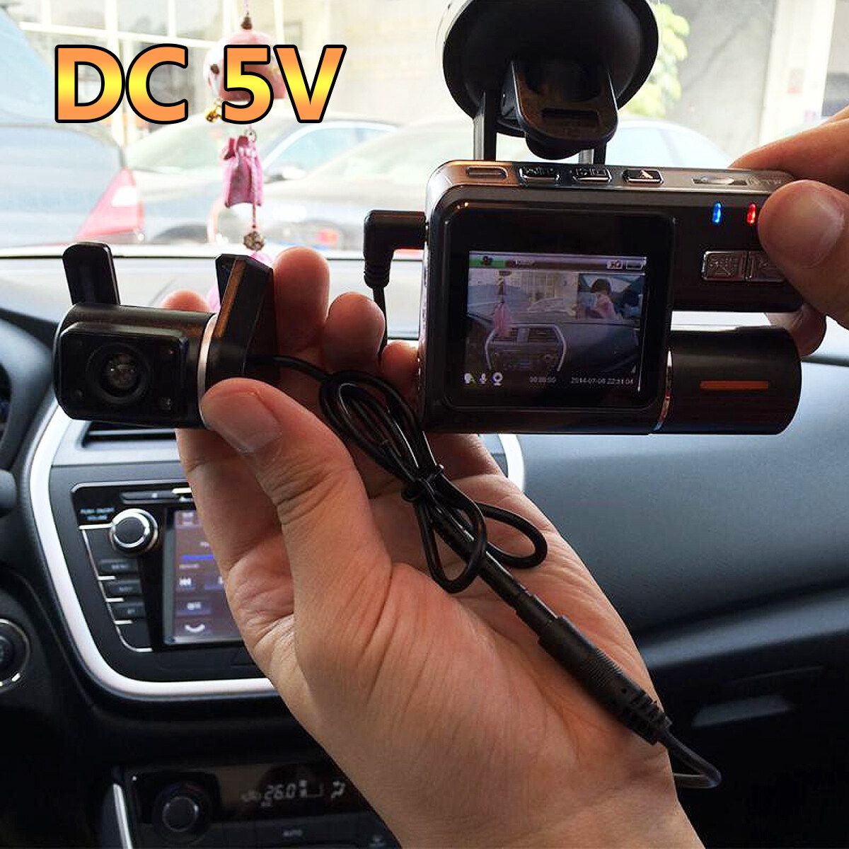 Dual Lens Car DVR Dashcam Rear View Camera Car On-Dash Video Night Vision Video Recorder Black