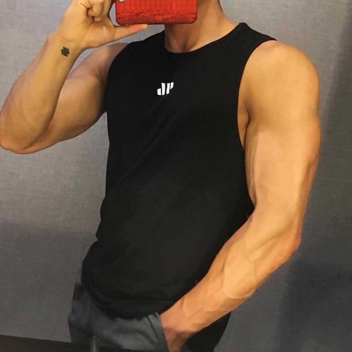 Workout Vest Sleeveless Breathable Polyester-Black